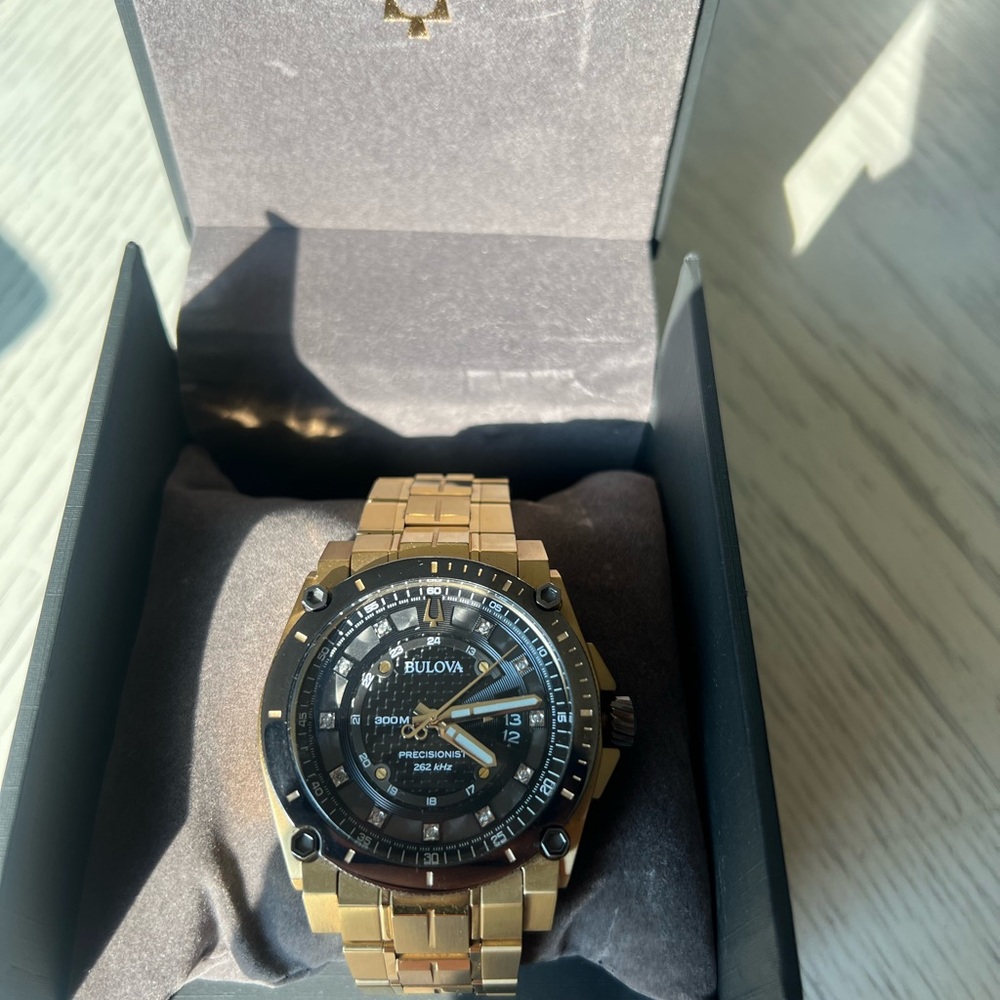 Bulova Precisionist Gold and Black Watch